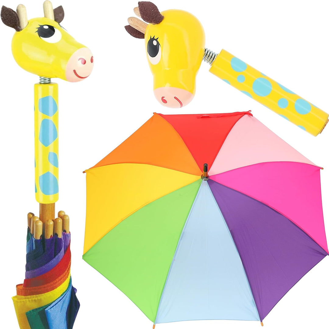 Vilac- Regenschirm Flip Flap die Giraffe, 4417S, Gelb