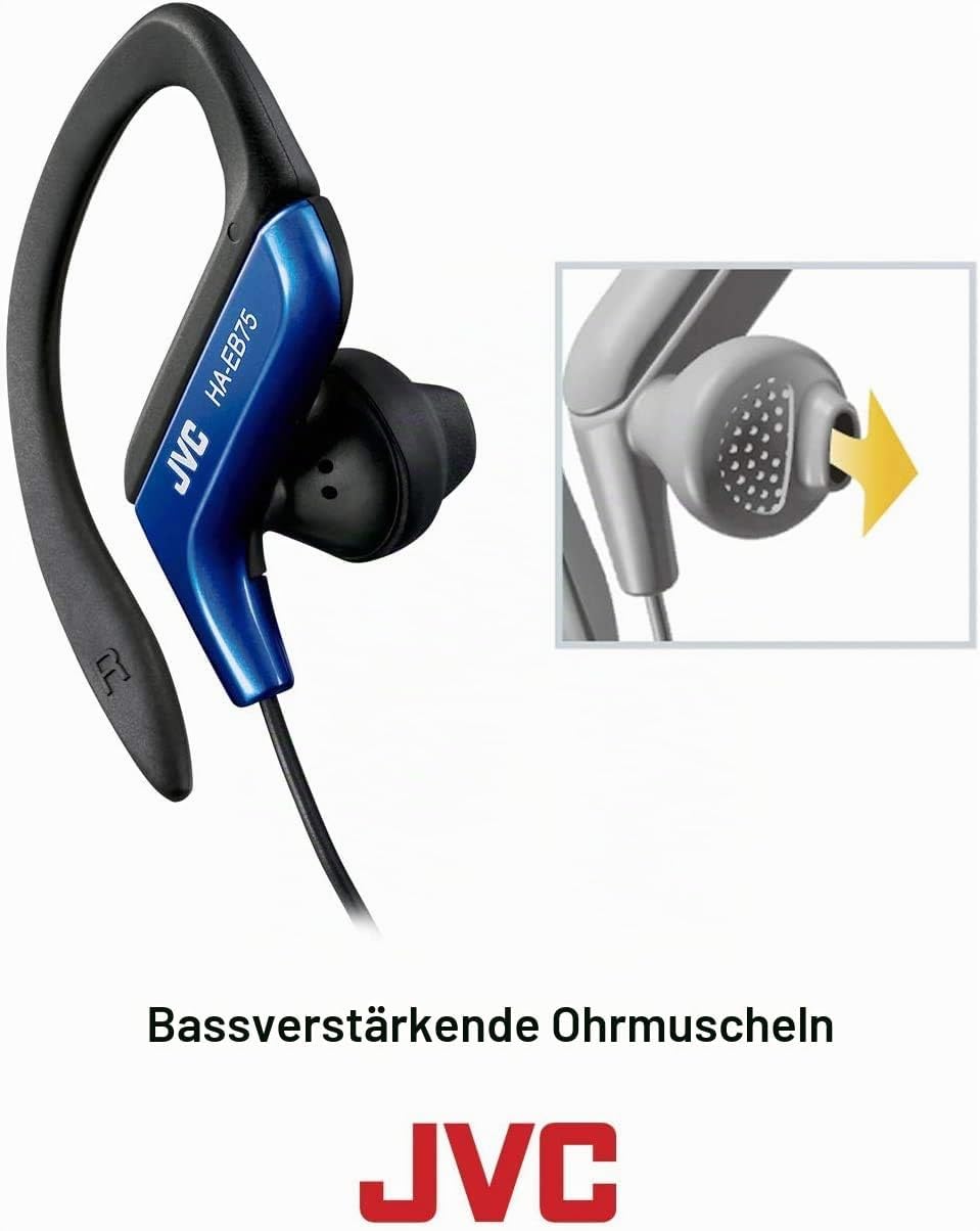JVC HAEB75R Sportkopfhörer mit Clip, Rot