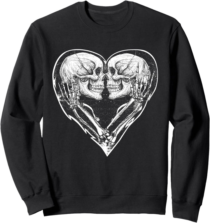 Skelett Herz beängstigend Valentinstag Lustige Liebe Romanti Sweatshirt
