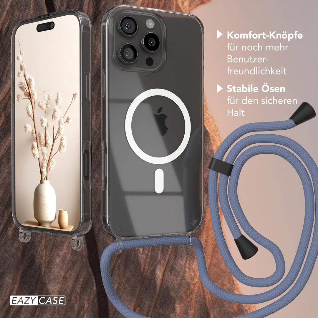 EAZY CASE - Handykette kompatibel mit iPhone 16 Pro Max Kette zum Umhängen Stossfest Handyhülle für
