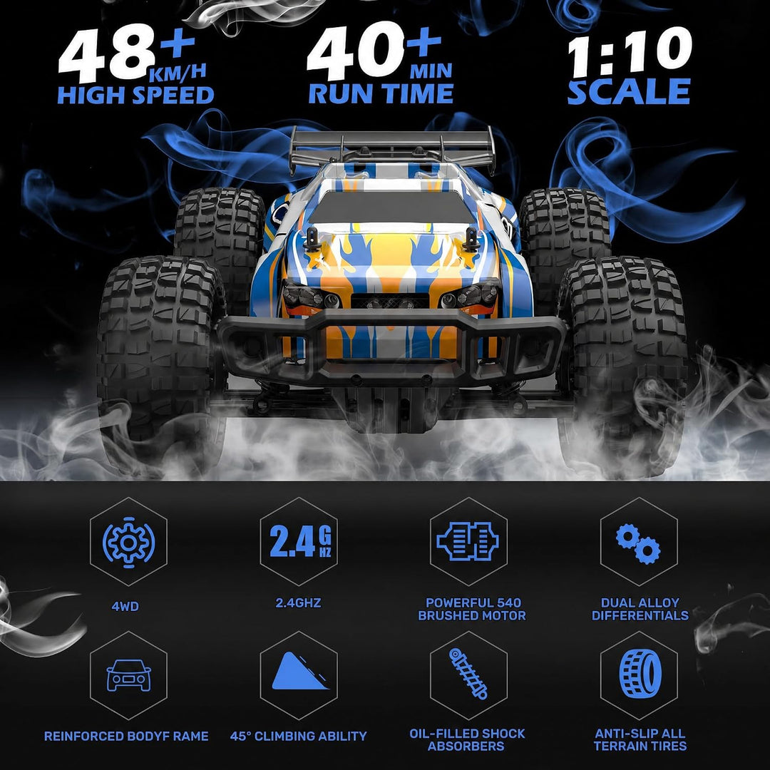 DEERC 9205E RC Ferngesteuertes Auto mit 48 km/h High Speed, 4WD 1:10 RC CAR Off-Road 2.4GHz Funkfern