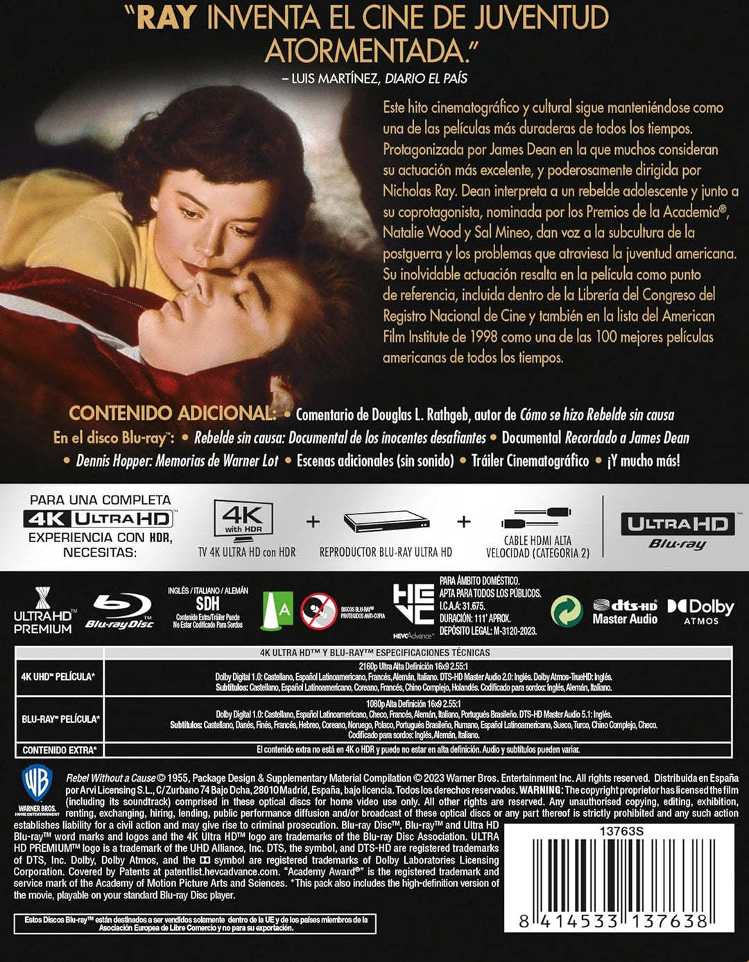 Rebelde sin causa 4K UHD+BD EE metal