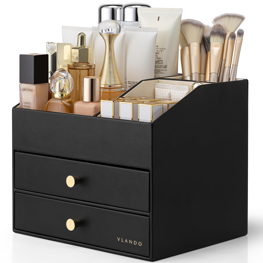 VLANDO Make up Organizer mit 3 Schubladen, Schminktisch Organizer, Kosmetik Organizer, Schmink Organ