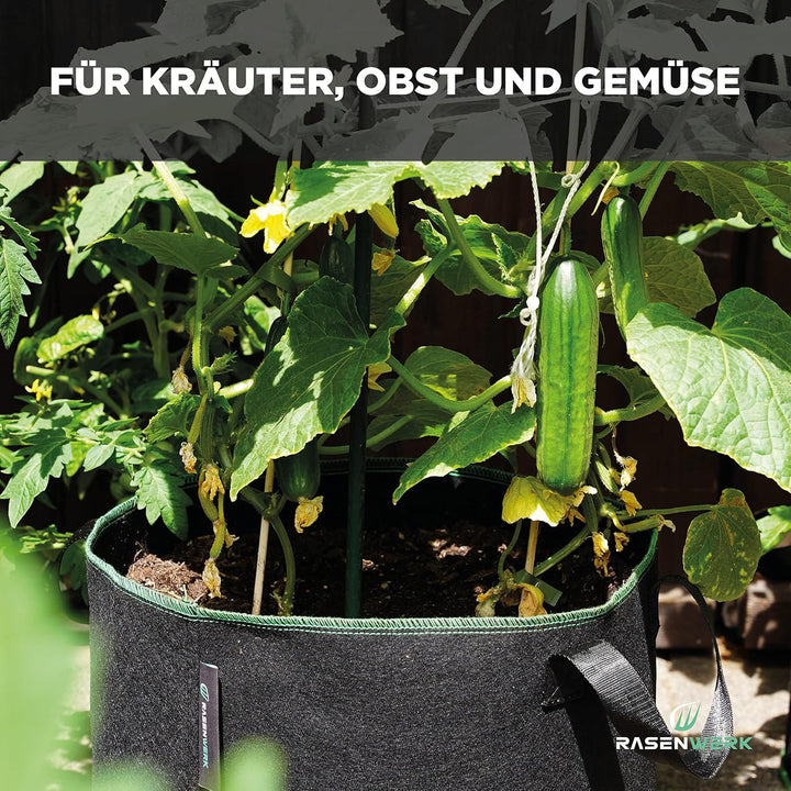 60 Liter Pflanztasche aus Vliesstoff - Pflanzsack für Garten, Gewächshaus &amp; Balkon - Pflanzbeutel fü