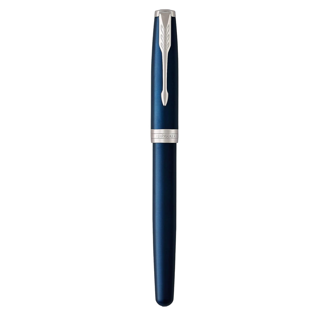 Parker Sonnet Füller | Blaue Lackierung | Füllfederhalter mit mittlerer Feder | Geschenkbox Mittlere