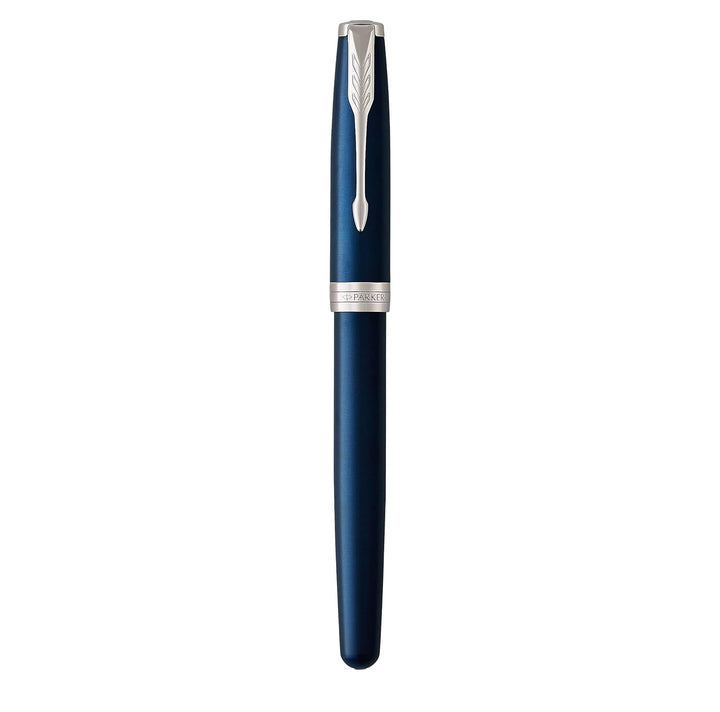 Parker Sonnet Füller | Blaue Lackierung | Füllfederhalter mit mittlerer Feder | Geschenkbox Mittlere