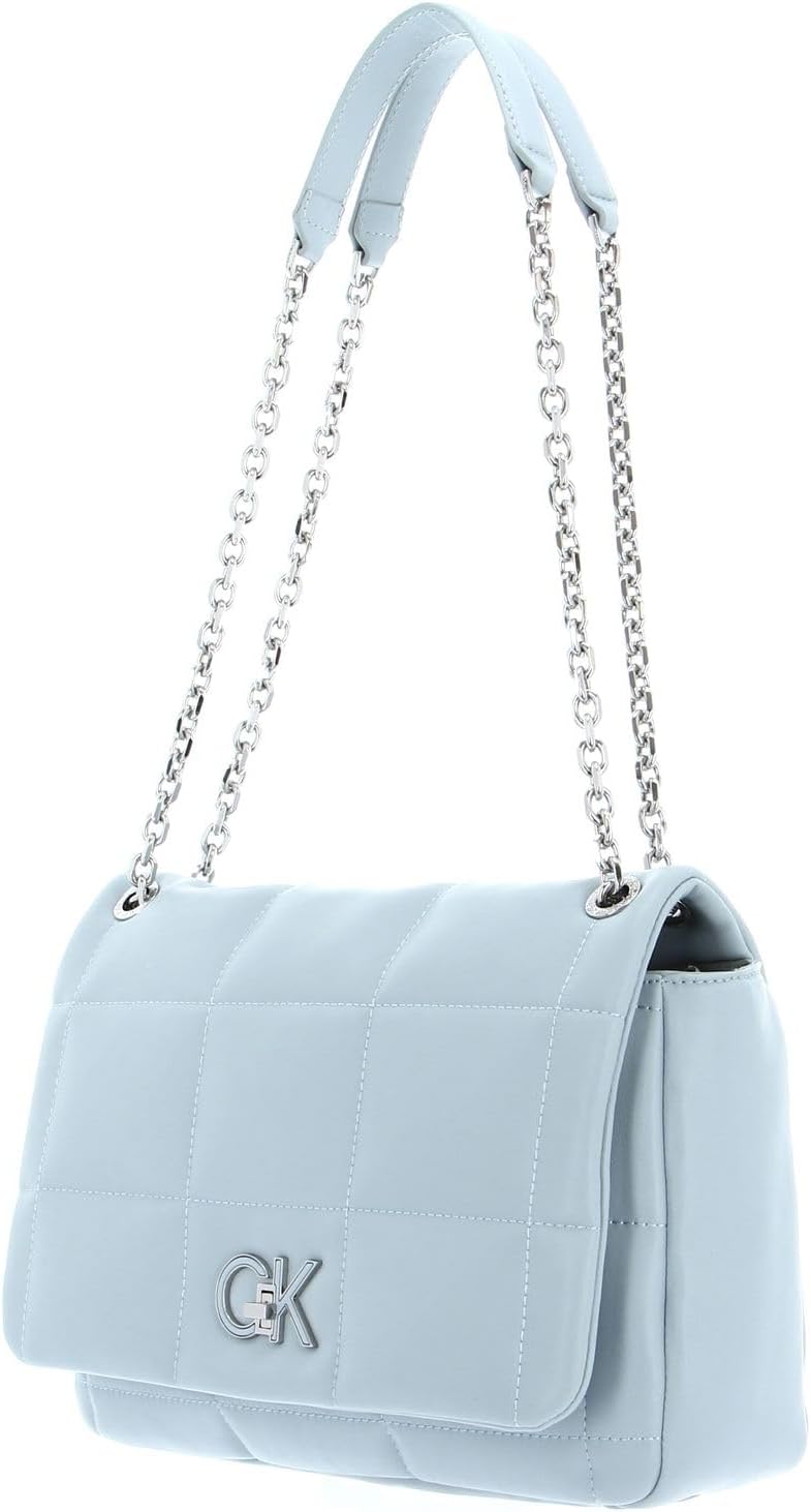 Calvin Klein Re-Lock Quilt Shoulder Bag Pearl Blue