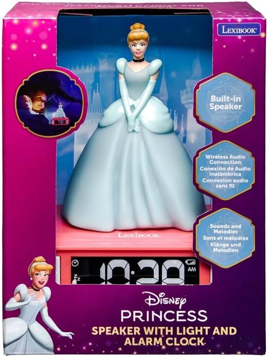 Lexibook Lexibook Disney Cinderella Kinderwecker Mit 3D Figur - Digitale Uhr Mit LCD Anzeige, Alarm-