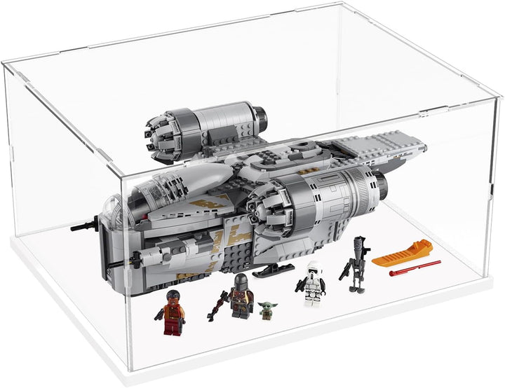 Nynelly Vitrine für Sammlung, Vitrine für Figuren, Vitrinenbox aus Acryl, Transparent, mit weisser B