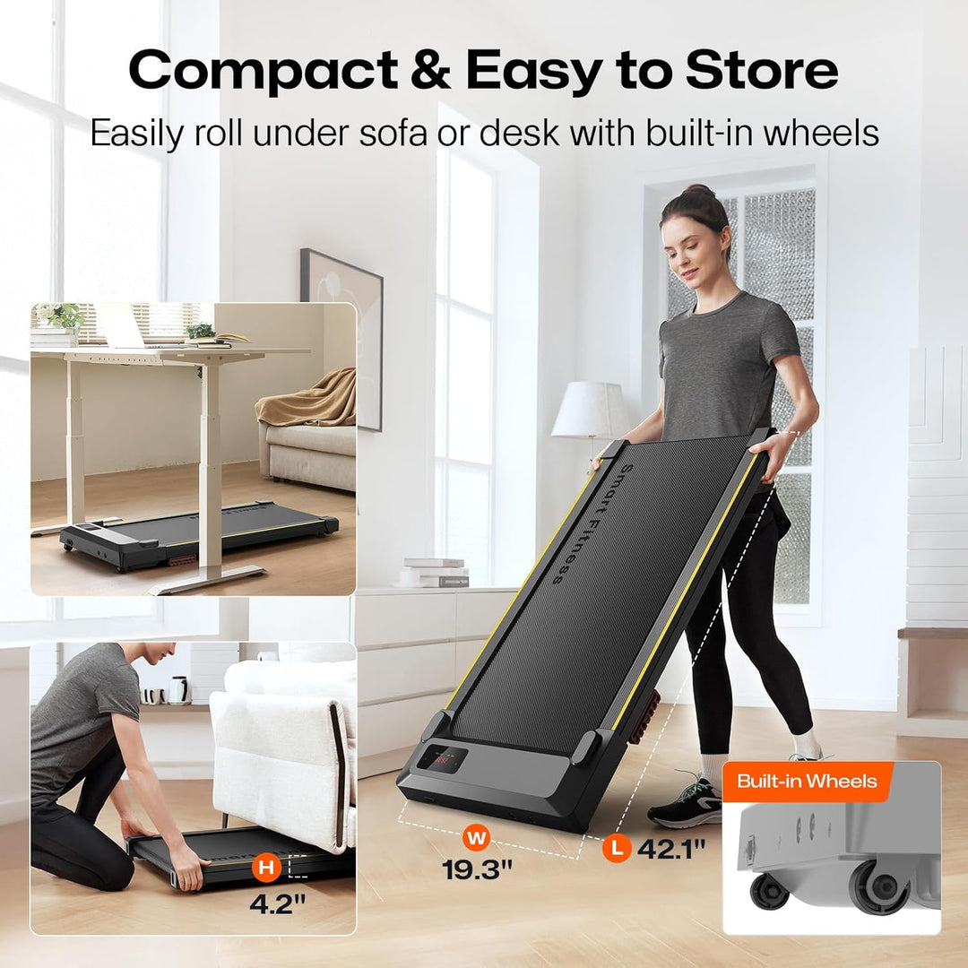 UREVO Smart Walking Pad mit APP und Fernbedienung, tragbare Laufbänder für Zuhause mit integrierten