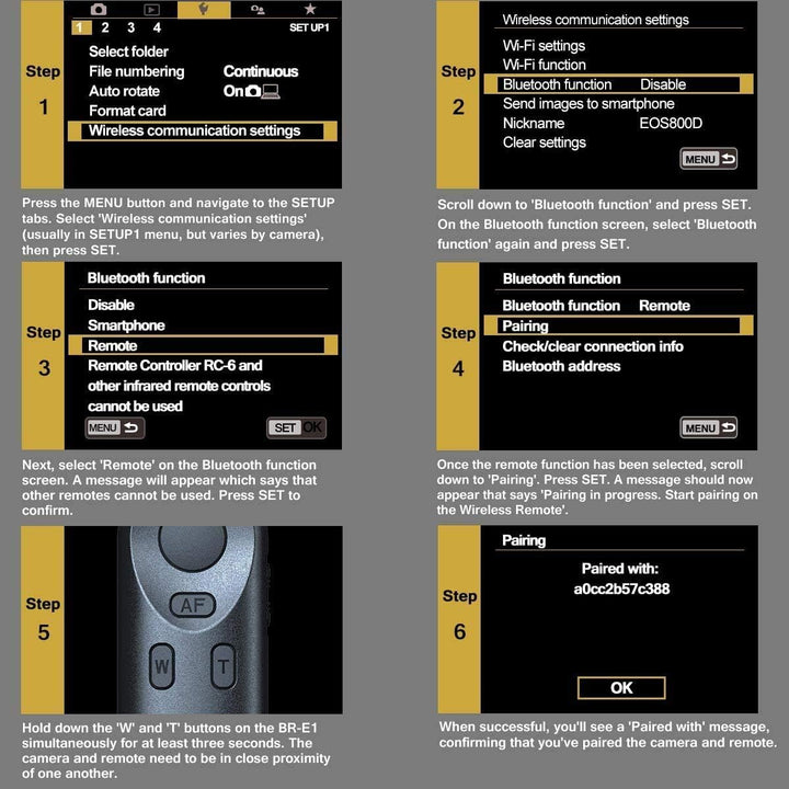 PHOLSY BR-E1 Bluetooth Kamera Fernbedienung Kabellose Fernauslöser Kompatibel mit Canon R7, R100, R1