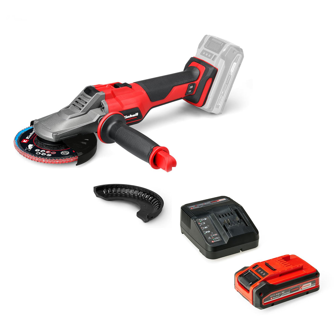 Einhell Professional Akku-Flachkopf-Winkelschleifer TP-AG 18/125 F Li BL Power X-Change (18 V, 700 W