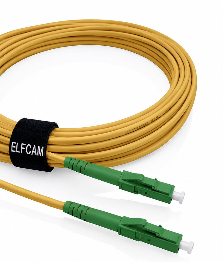 Elfcam® - 100m Glasfaserkabel LC/APC auf LC/APC Simplex Singlemode 9/125µm LSZH, FTTH LWL Patchkabel