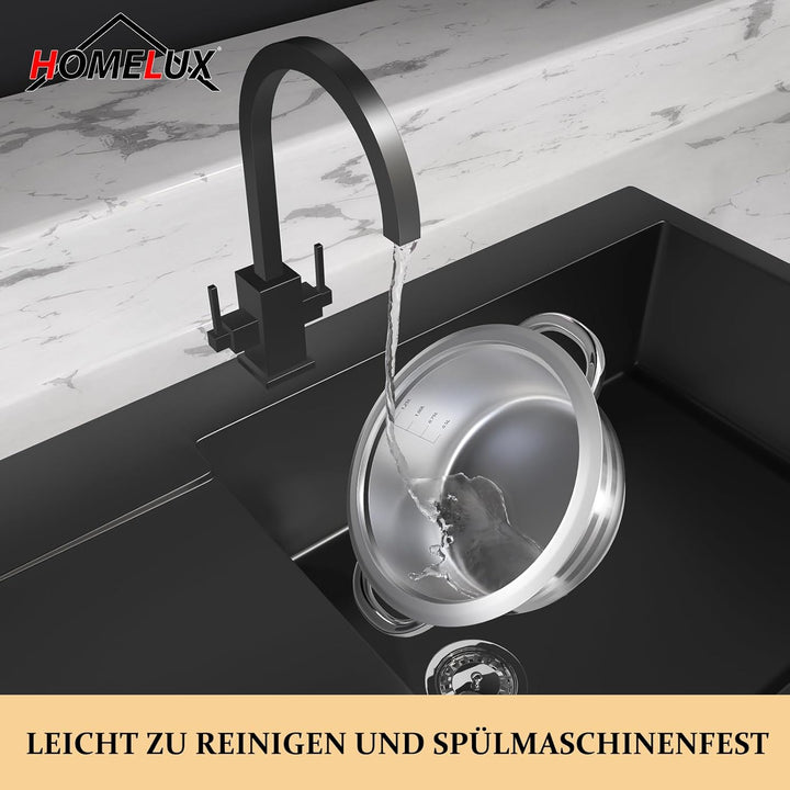 Homelux Topfset edelstahl Kochtopf Set Induktion Töpfe Set 10-teilig Topf mit Glasdeckel, Spülmaschi