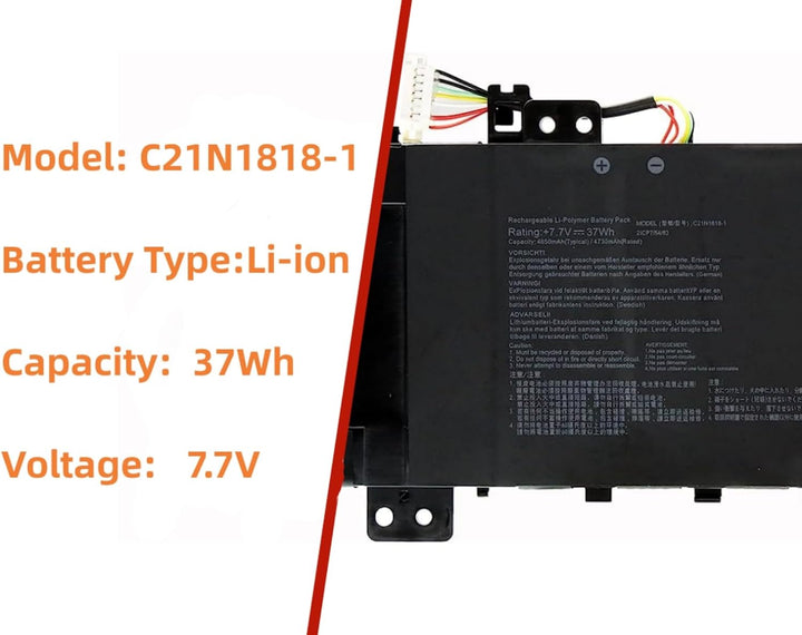PUGASR C21N1818-1 Laptop Akku Kompatibel mit ASUS VivoBook 15 F512FA F512DA X512JA F512FB F512FJ F51