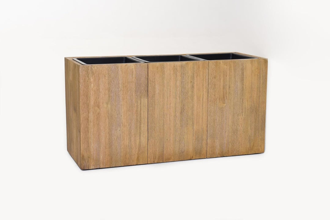 VIVANNO Pflanzkübel Pflanztrog Holz Maxi Braun (35x64x25), 35x64x25