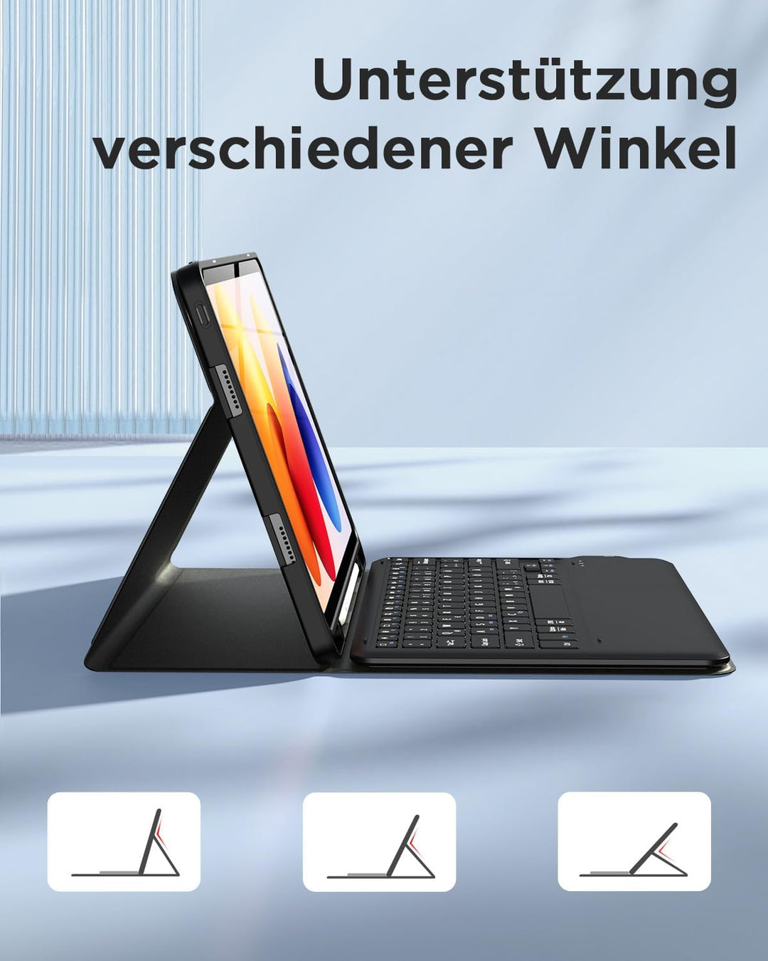 EasyAcc Tastatur Hülle Kompatibel mit Xiaomi Redmi Pad 2 Pro 12.1 Zoll 2025 mit Schutzfolie, [QWERTZ