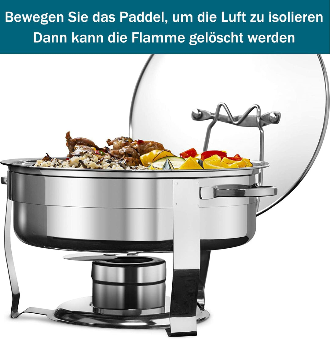 Brennpastenbehälter Edelstahl 2 Stück, Brennpaste Behälter für Fondue Speisewärmer oder Chafing Dish