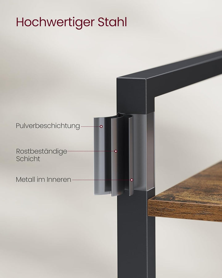 VASAGLE Regal, Bücherregal, Standregal, DVD-Regal, mit 3 Ebenen, Büroregal, offene Ablagen, für Büro