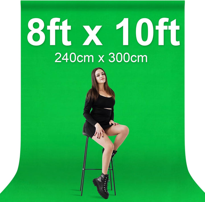 EMART Grünbild-Hintergrund, 2,4 x 3 m, hochdichtes Polyestergewebe, Fotografie-Greenscreen-Hintergru