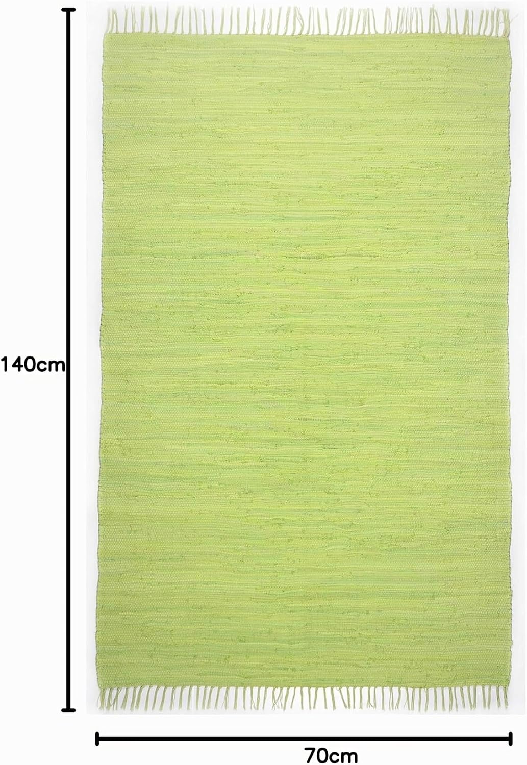 Theko Happy Cotton Teppich, 100% Baumwolle, Grün, 70 cm x 140 cm 70 cm x 140 cm Grün, 70 cm x 140 cm