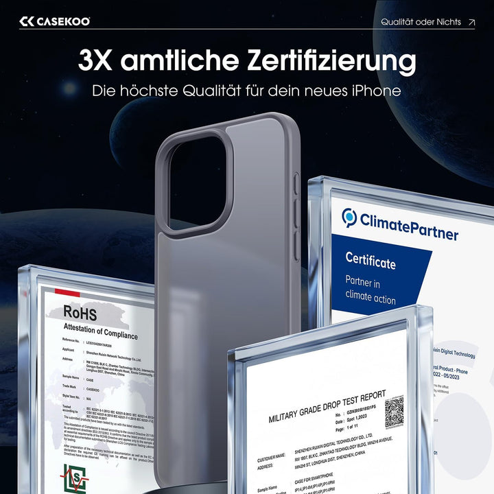 CASEKOO 2025 Neu für iPhone 15 Pro Max Hülle [Unzerstörbarer Militärschutz] (Stossfeste Kratzfeste A