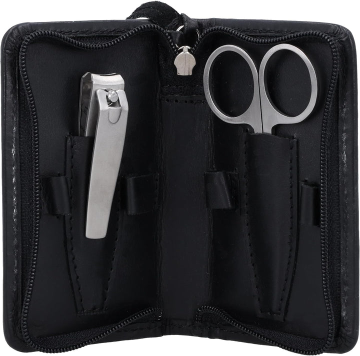 Gusti Leder Maniküre Alizee - Etui Nageletui Nagelpflegeetui Maniküreetui Damen Herren Leder Schwarz