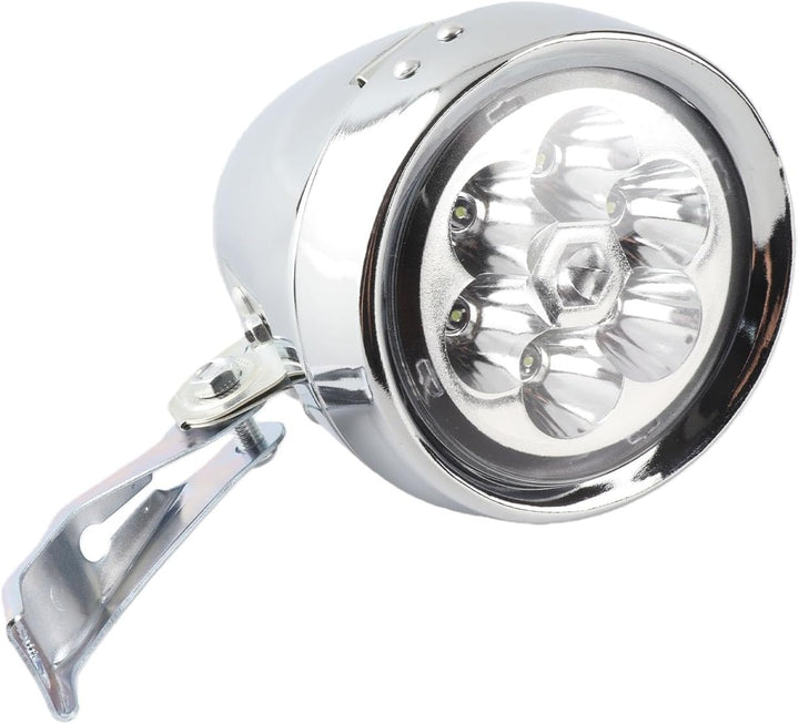 Vintage-Frontleuchte, Metall-Retro-Fahrradscheinwerfer mit 6 LED-Lampen, 160-Grad-Sichtbarkeit, Rege