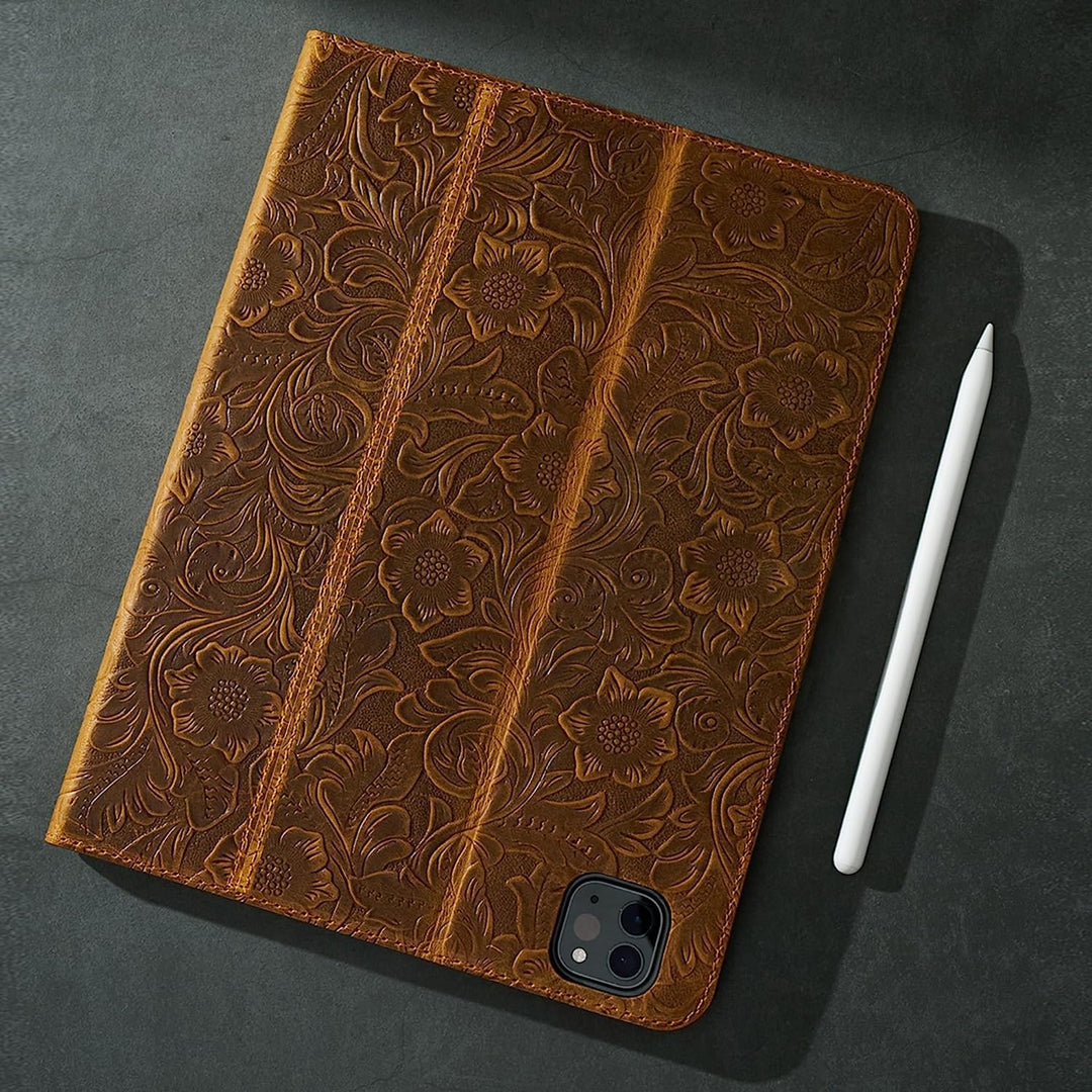 Gexmil Leder Hülle für iPad Air 11 Zoll M2 2024, iPad Air 10,9 Zoll 5./4. Genration 2022/2020 Echt L