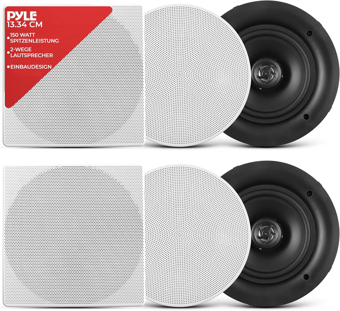 pyle Audio 5,25-Zoll-Wand-/Deckeneinbau-Dual-Lautsprecher (Paar) – 2-Wege-Tieftöner-Lautsprechersyst