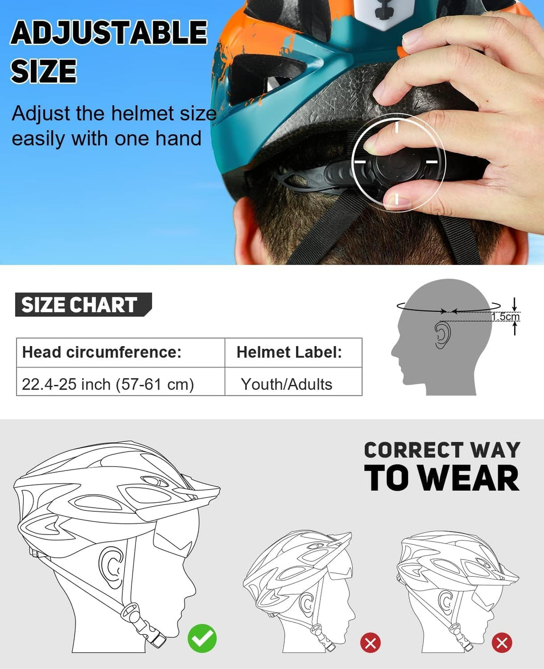 RaMokey Fahrradhelm mit Licht für hohe Sicherheit - Urban Helm, Fahrradhelm für Herren Damen mit Abn