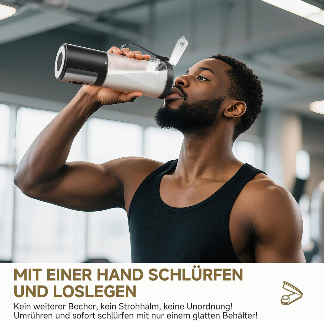 AMZCHEF Tragbarer Mixer 600ml - Smoothie Maker mit 6 Klingen,120W Motor Mixer to Go, 6000mAh -15 Zyk