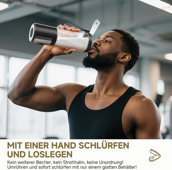 AMZCHEF Tragbarer Mixer 600ml - Smoothie Maker mit 6 Klingen,120W Motor Mixer to Go, 6000mAh -15 Zyk
