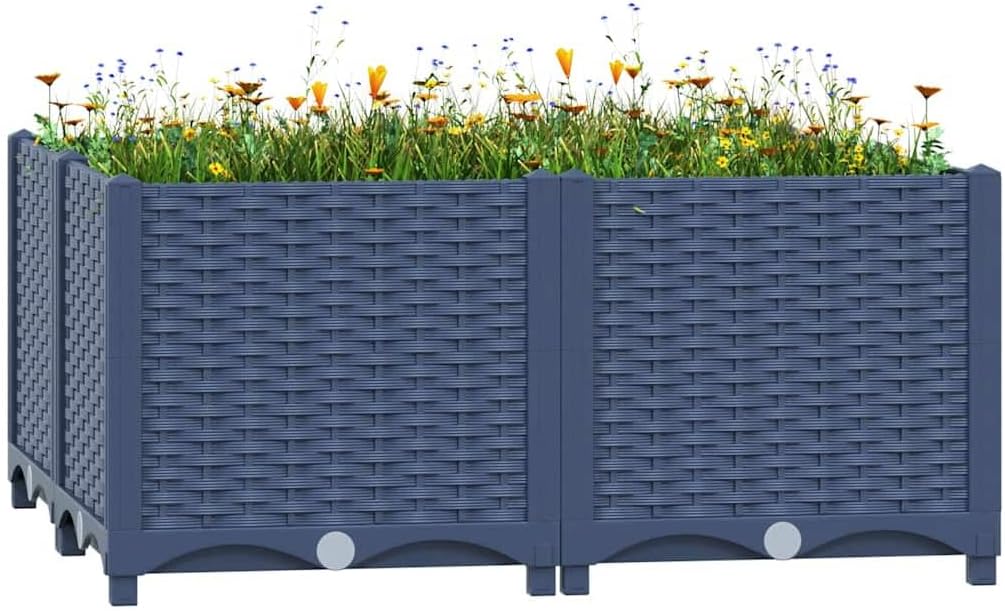 vidaXL Hochbeet Blumenkasten Gartenbeet Pflanzkasten Gemüsebeet Pflanzbeet Frühbeet Pflanzkübel Blum