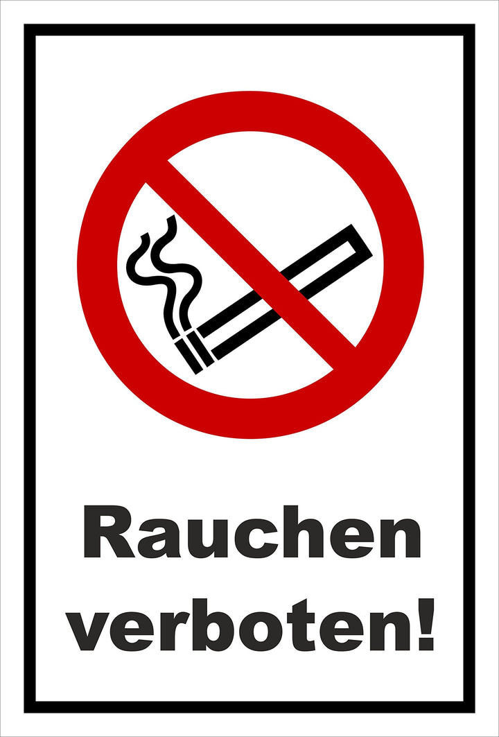 Melis Folienwerkstatt Schild - Rauchen verboten - 60x40cm - Bohrlöcher - 3mm Aluverbund – S00355-005