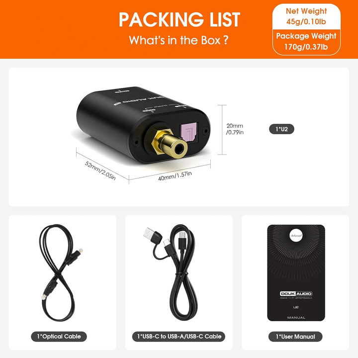 Douk Audio U2 USB Konverter XMOS XU208 Digitale Schnittstelle TOSLINK Koaxial DOP SPDIF Adapter DSD6