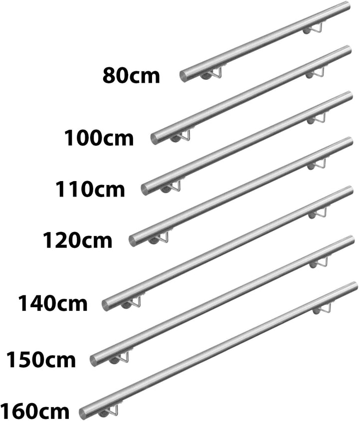 CAVATINY Edelstahl Handlauf Geländer für Treppen Brüstung Balkon - Wandhandlauf Wandhalterung - Inne
