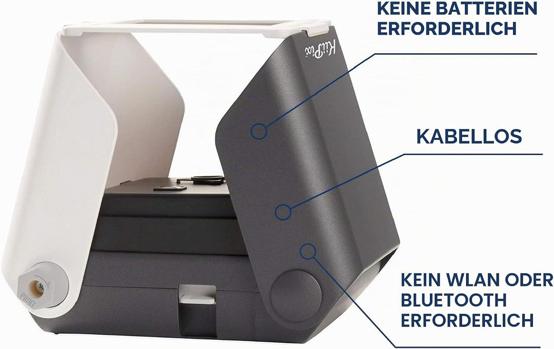 KiiPix Jet Black Mobiler Fotodrucker Einfach, Einfach