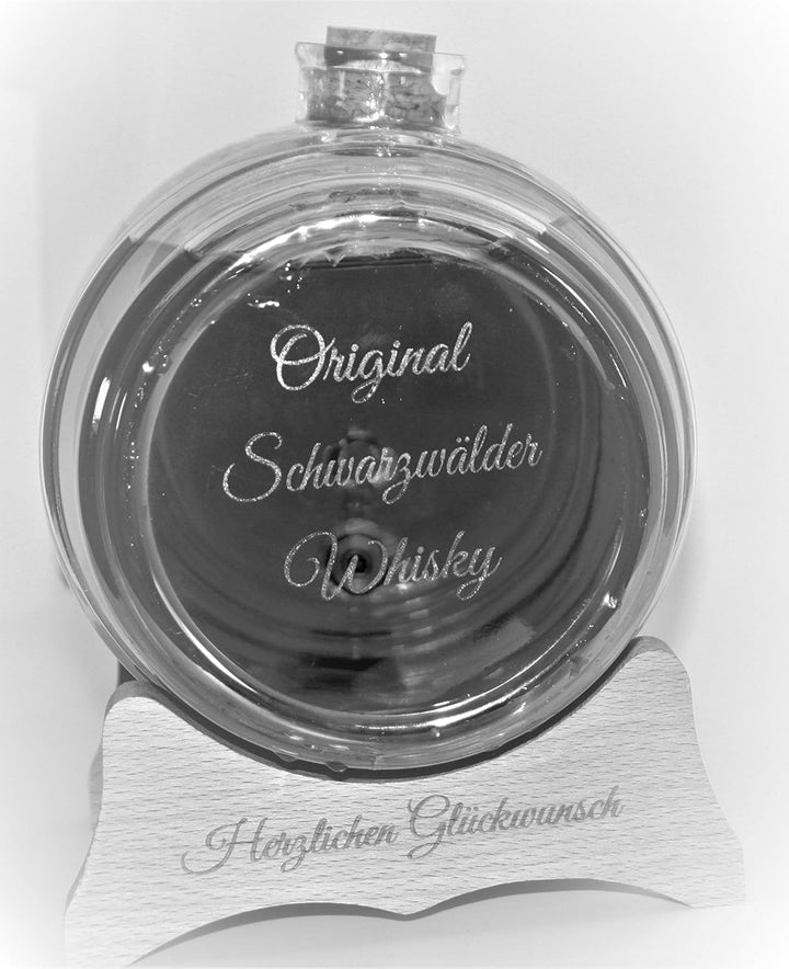 GESCHENKIDEE von MAAJ graviertes GLASFASS 2 L mit METALL-ZAPFHAHN für WEIN WHISKY SCHNAPS in PROFI-Q