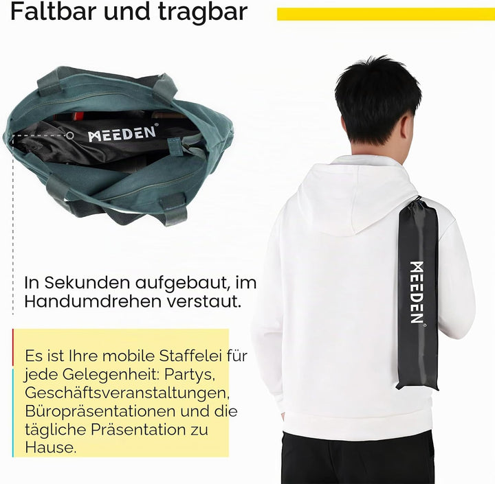 MEEDEN 6 Stück Staffelei Gross Metall, 160cm Leinwandständer für Malerei und Display mit Tasche, Lei