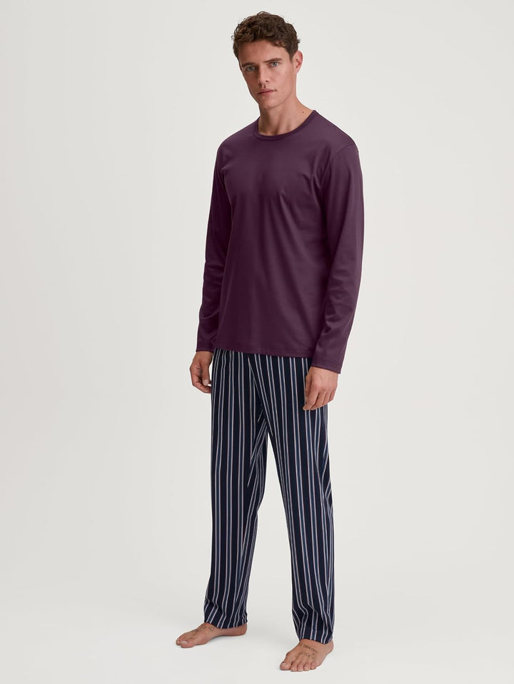 CALIDA Relax Streamline Pyjama, lang Herren, aus 100% Baumwolle 46-48 Barbera, 46-48 Barbera