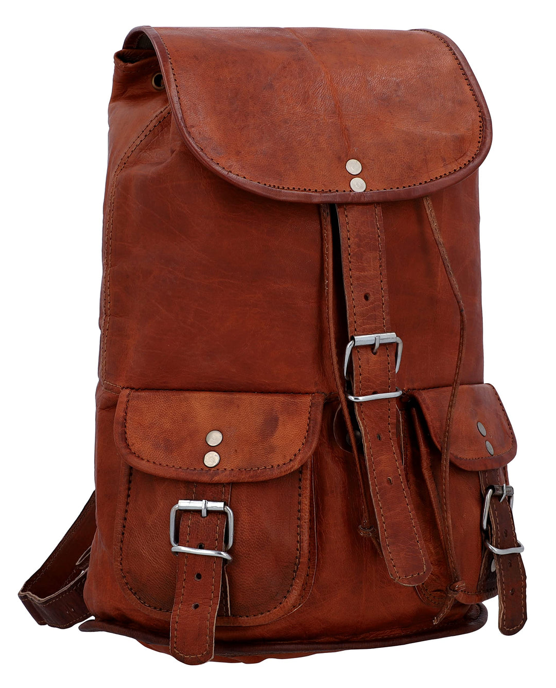 Gusti Rucksack Leder - Gary 13" Damen und Herren Cityucksack Unirucksack Wanderrucksack Alltagsrucks