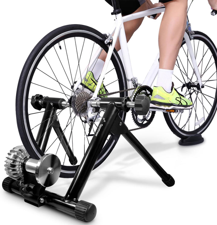 Sportneer Rollentrainer Fahrrad Fluid Bike Trainer Ständer, Indoor Fahrrad Training Stand Schwarz Fl
