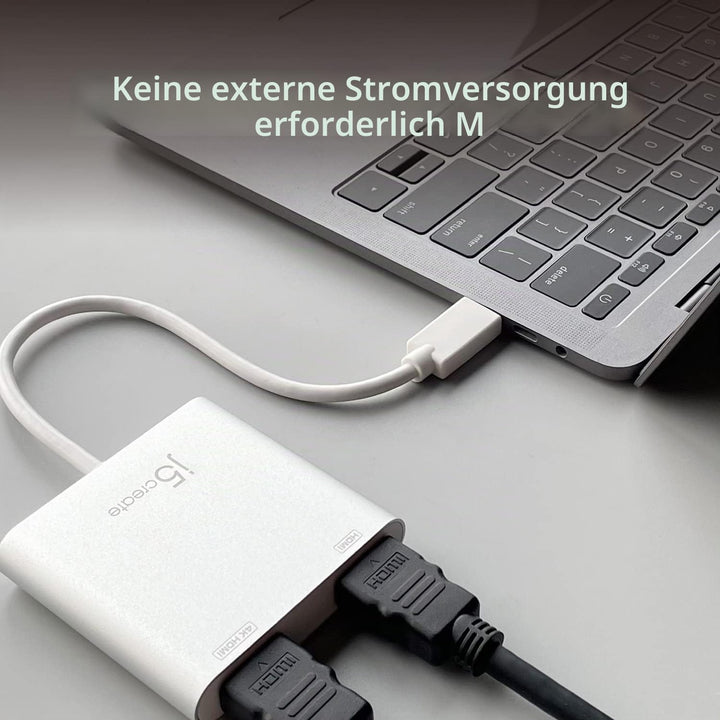 j5create USB auf HDMI Adapter - USB 3.0 auf Dual HDMI Konverter für Zwei Monitore | 4K Ultra HD | fü
