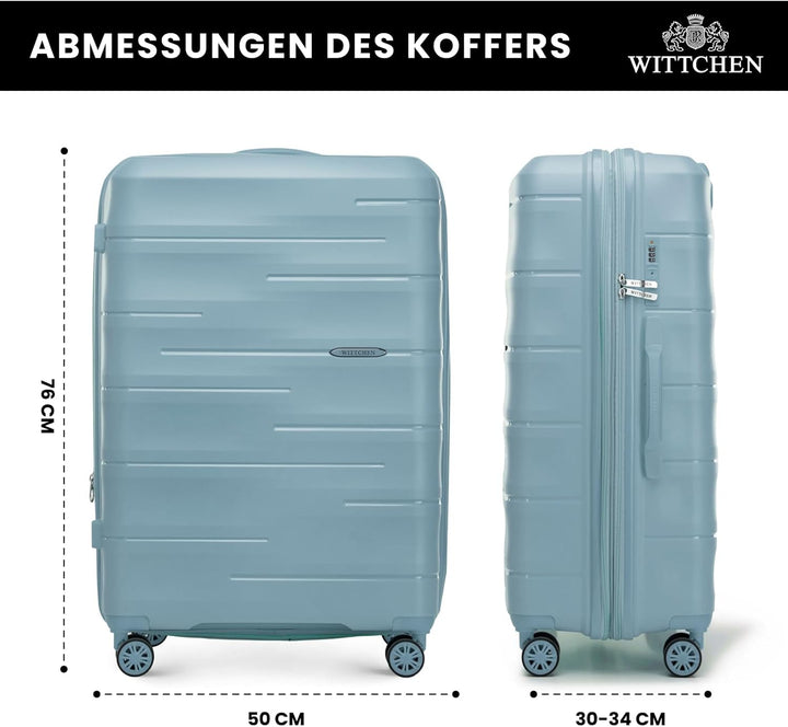WITTCHEN ARCO Line | Grosser Koffer Reisekoffer | Leichtes Gepäck Polypropylen TSA-Schloss Teleskopg