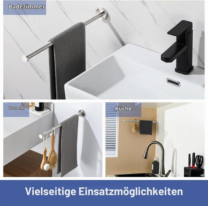 SAYAYO Handtuchhalter Bad Gebürstet Handtuchstange 40cm Gästehandtuchhalter Wandmontage Edelstahl Ba