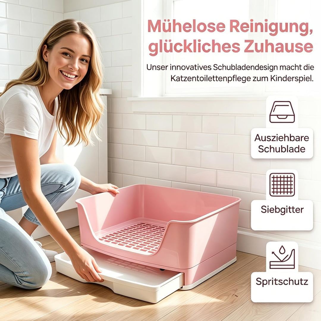GrossE Kaninchen Toilette,Kaninchen ZubehöR Mit Herausnehmbarer Schublade,Hasen Toilette Mit Schaufe