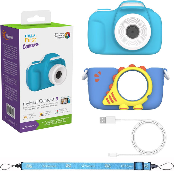 myFirst Kinder Full HD 16MP Kamera HD Digitalkamera Frontkamera und Selfie Objektiv Digital Video Ka