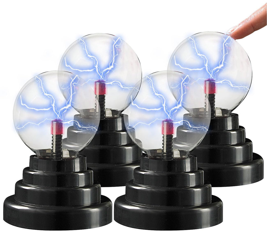 PEARL Plasma-Kugellampe: 4er-Set Mini-Plasmakugeln mit USB- und Batteriebetrieb, 14 cm hoch (Plasma