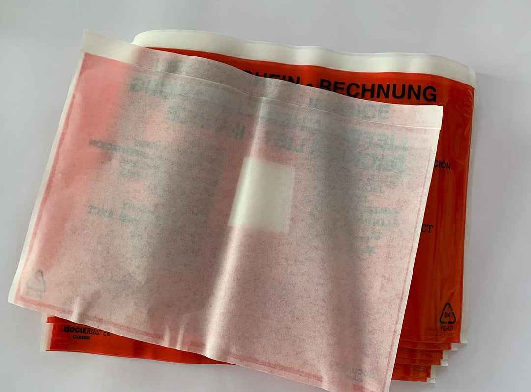 umschlag-discount – rote Versandtaschen aus Folie für Lieferscheine, Rechnungen, Retourenscheine & C